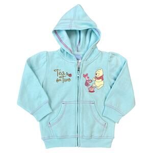 Vintage Disney Winnie The Pooh "Tea For Two" Full Zip Hooded Jacket (Sz 18M)
